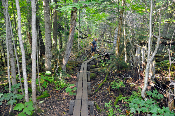 Lee Duquette hiking to Greenstone Falls